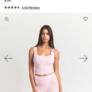SKIMS Pink Tank Top Ribbed Square Neck